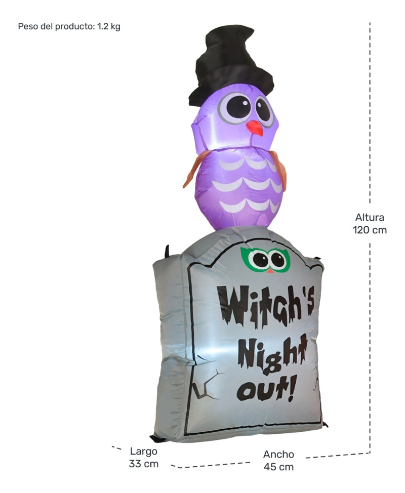 INFLABLE DECO HALLOWEEN RACK & PACK 120 CM TUMBA FANTASMA LED - 7