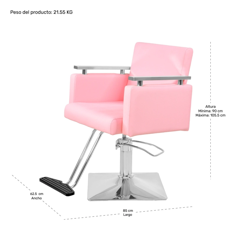 SILLA NANOFORT SILLON BARBERIA ESTETICA HIDRAULICO DE RESPALDO FIJO - 6
