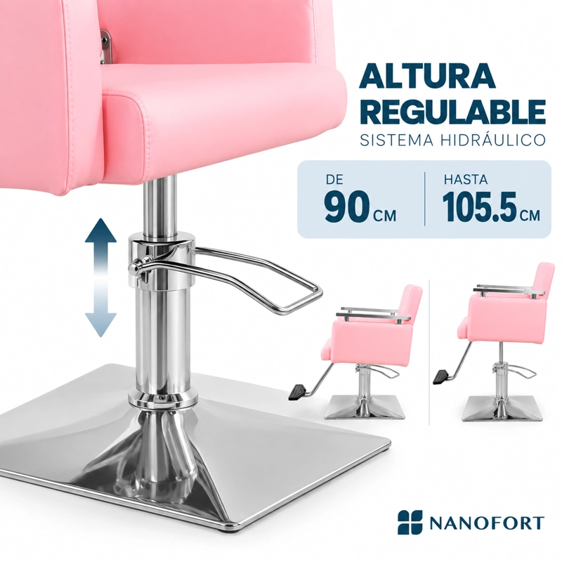 SILLA OFICINA ERGONOMICA GIRATORIA DE ESCRITORIO MODERNA COLOR ROSA - 7