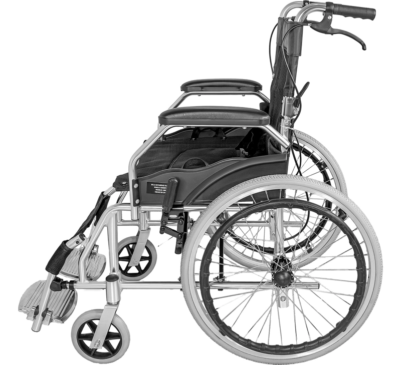 SILLA RUEDAS LIGERA PLEGABLE NANOFORT DOBLE FRENO RESISTENTE 120KG - 3
