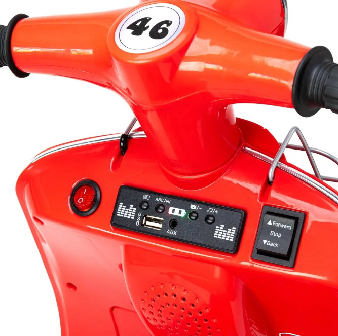 MOTO ELECTRICA LITTLE MONKEY PARA NIÑOS VINTAGE MONTABLE A BATERIA PEDAL COLOR ROJO - 4