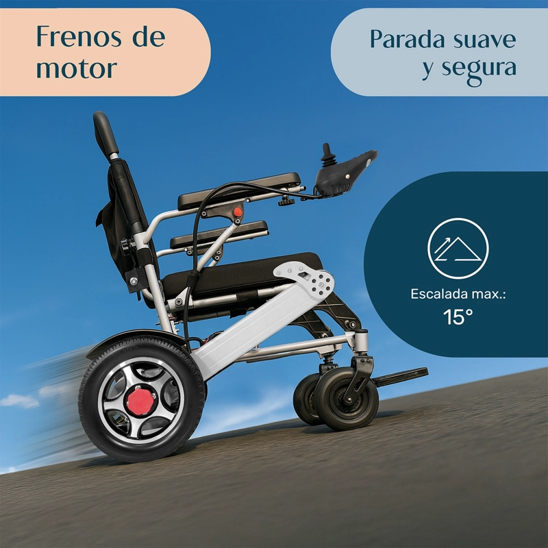 SILLA RUEDAS ELECTRICA PLEGABLE NANOFORT ACERO CONTROLADOR 5 VL NEGRO - 4