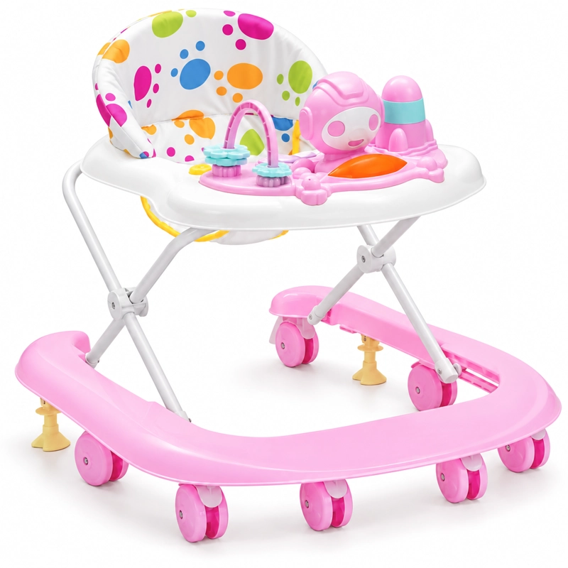 ANDADOR LITTLE MONKEY BEBE MUSICAL Y LUCES COLOR ROSADO 4 ALTURAS - 1