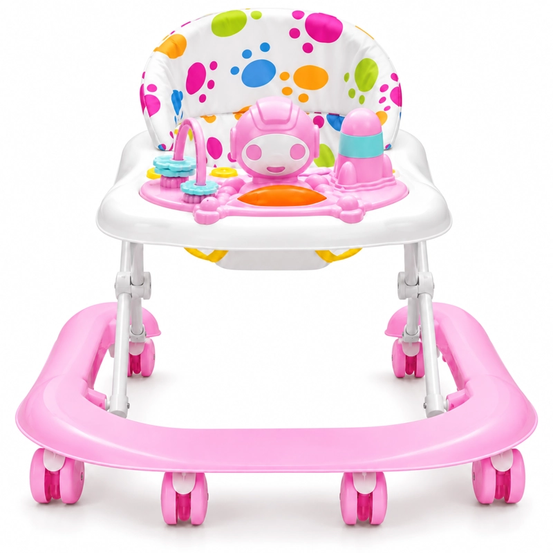 ANDADOR LITTLE MONKEY BEBE MUSICAL Y LUCES COLOR ROSADO 4 ALTURAS - 5
