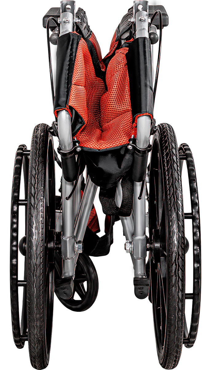 SILLA RUEDAS PLEGABLE NANOFORT ALUMINIO LIGERA PREMIUM ROJA - 3