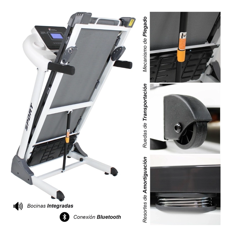 TROTADORA ELECTRICA PLEGABLE CENTURFIT 16KM INCLINACION MANUAL 2HP - 7