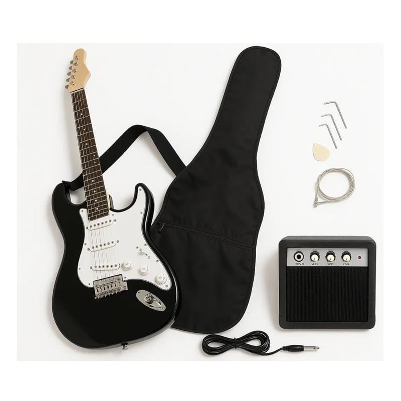 GUITARRA ELECTRICA CON AMPLIFICADOR AUDIOTEK COLOR NEGRO - 1