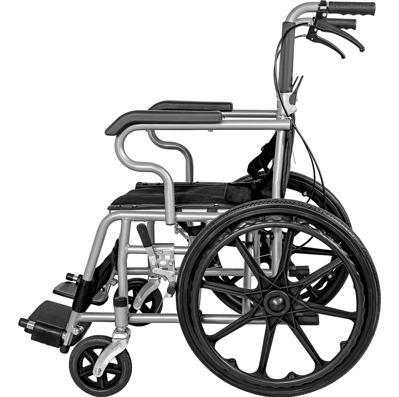 SILLA RUEDAS PLEGABLE NANOFORT ALUMINIO LIGERA PREMIUM CON FRENO - 2