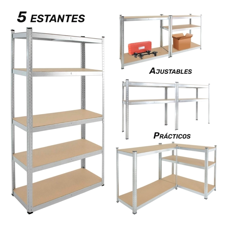 ESTANTE METALICO ANAQUEL RACK & PACK 5 NIVELES REPISA RACK 180X39X89 CM - 2