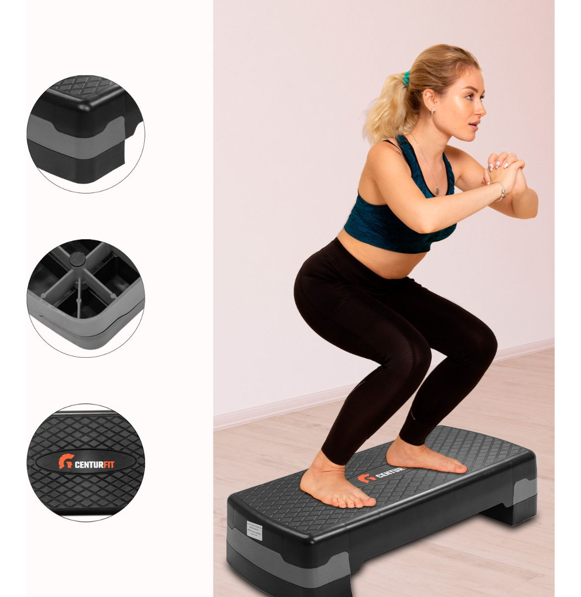 STEP AEROBICO REGULABLE AJUSTABLE CENTURFIT ANTIDESLIZANTE 2 NIVELES - 2