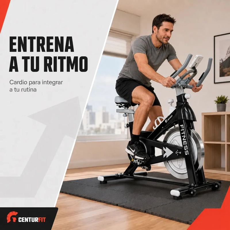 BICICLETA CENTURFIT ESTATICA SPINNING INERCIA 13 KG HOME FITNESS PRO - 8