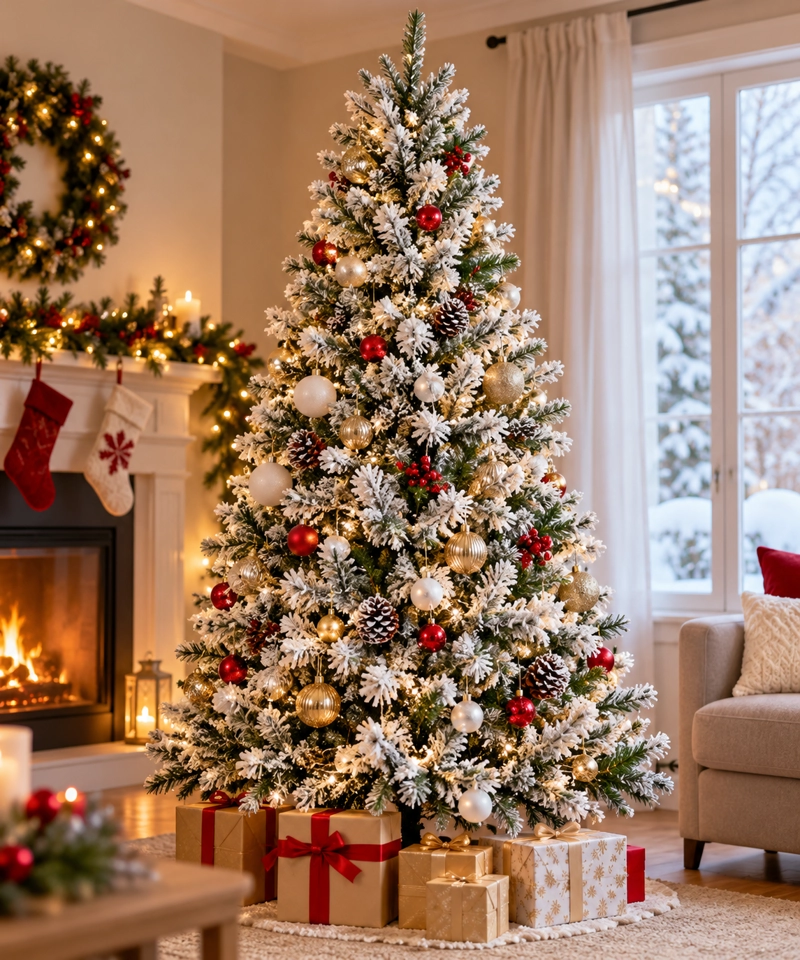 ARBOL DE NAVIDAD NEVADO 210CM FRONDOSO 800 RAMAS JARDIMEX - 5