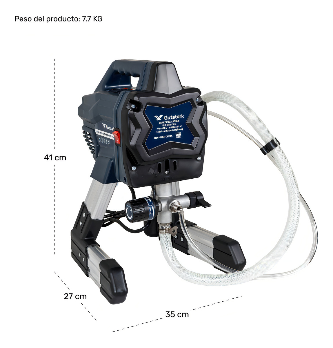 EQUIPO GUTSTARK DE PINTURA AIRLESS PROFESIONAL 1.4LPM 3000PSI PISTOLA - 6