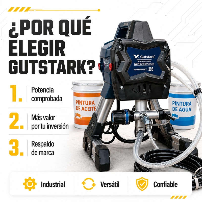 Pulverizador Pintura 3000 Psi Alta Presion Industrial 650w  Airless Flujo 1.4L/m - 7