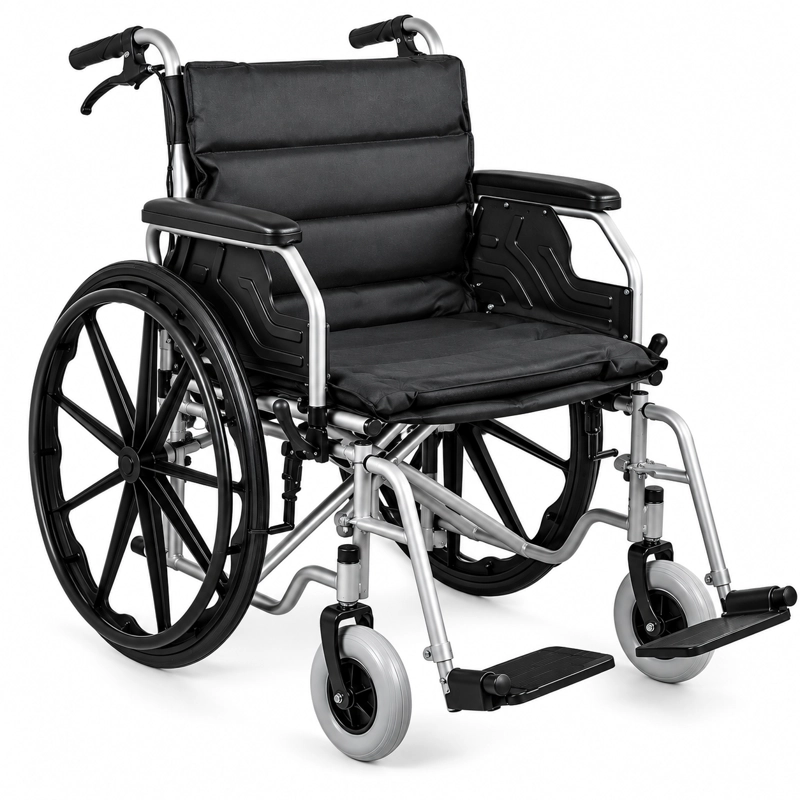 SILLA DE RUEDAS TODO TERRENO USO RUDO ACERO  200KG - 1