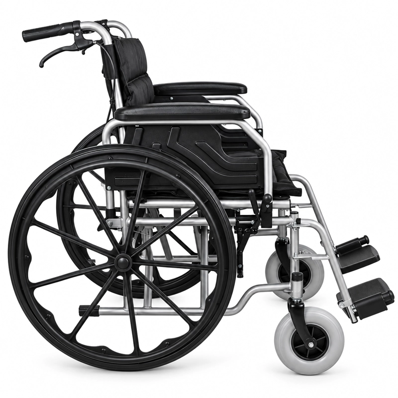 SILLA DE RUEDAS TODO TERRENO USO RUDO ACERO  200KG - 2