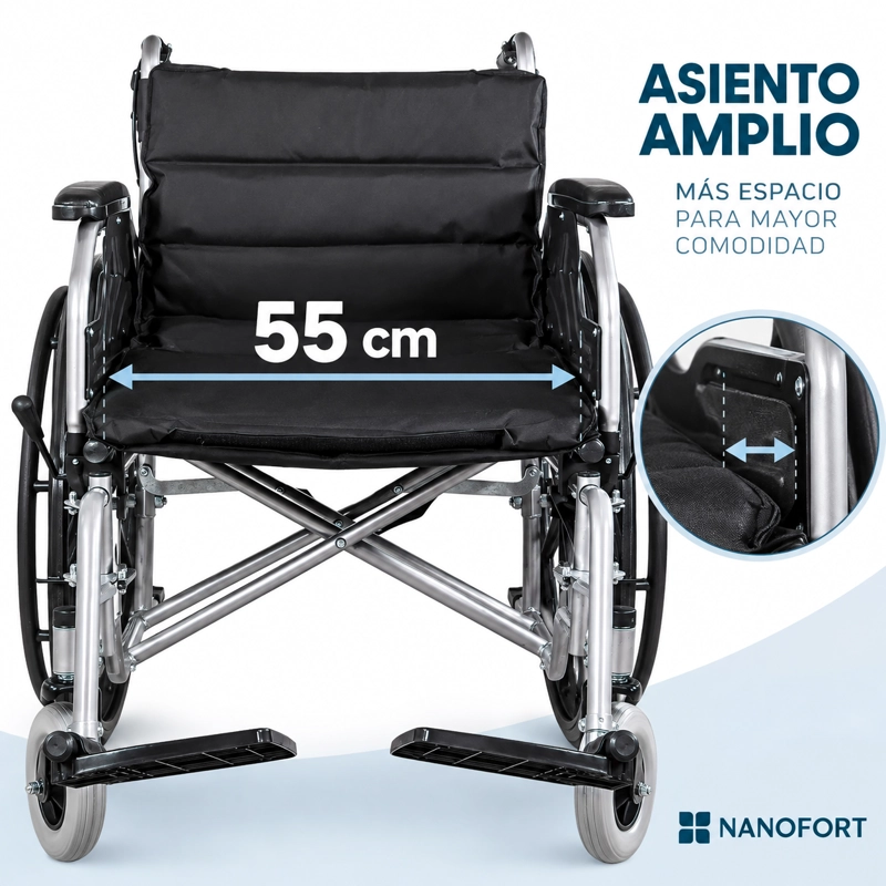 SILLA DE RUEDAS TODO TERRENO USO RUDO ACERO  200KG - 3