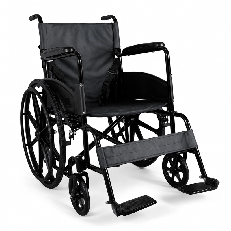 SILLA DE RUEDAS TODO TERRENO 24 PULGADAS ANCHO ASIENTO 48CM ACERO - 1