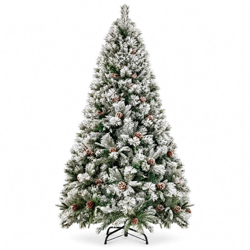 ARBOL NAVIDAD NEVADO CON PIÑAS 1.90 M 1256 RAMAS JARDIMEX - 1