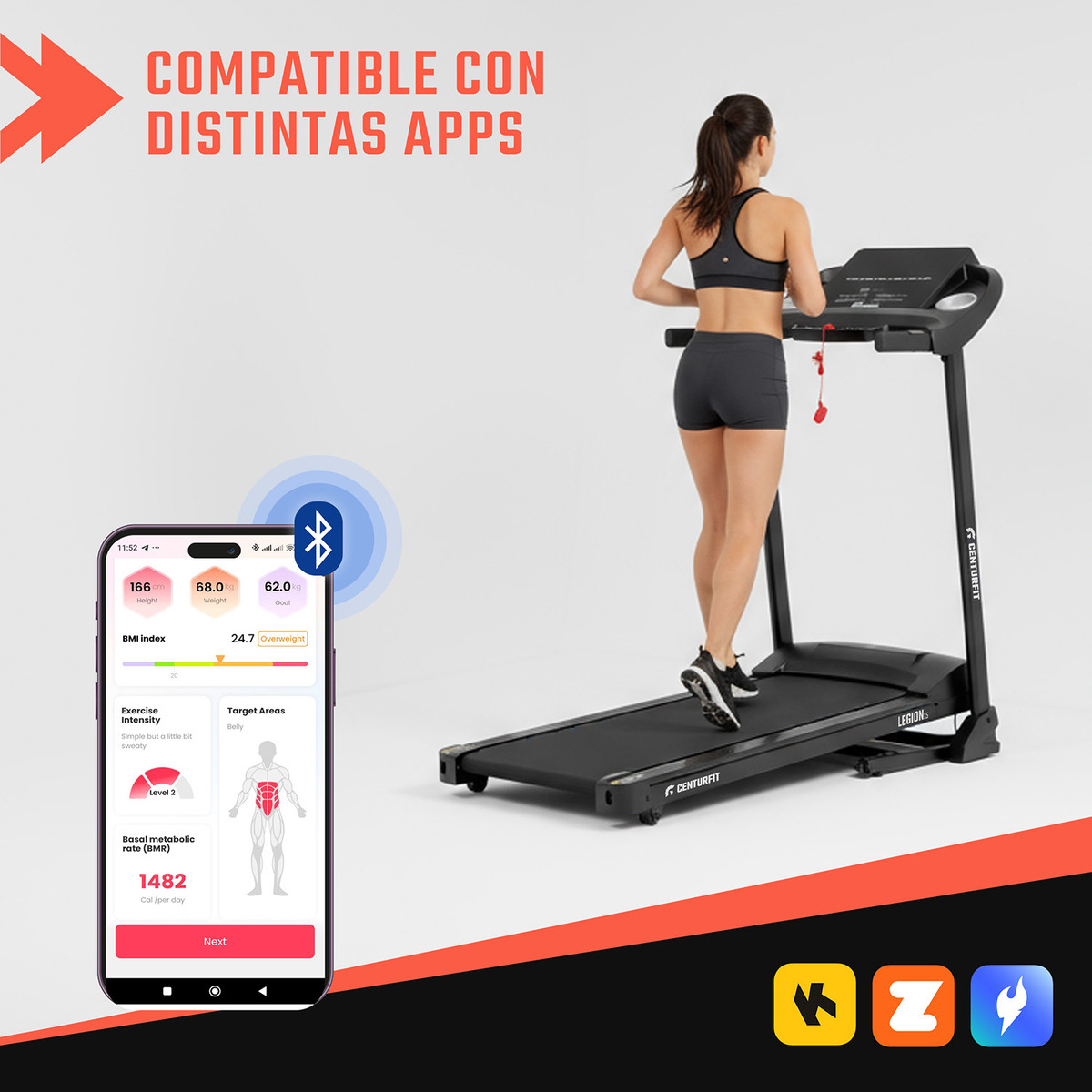 TROTADORA ELECTRICA PLEGABLE CENTURFIT 12KM/H TOUCH BLUETOOTH APP - 2