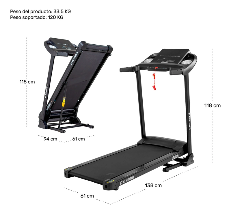 TROTADORA ELECTRICA PLEGABLE CENTURFIT 12KM/H TOUCH BLUETOOTH APP - 8