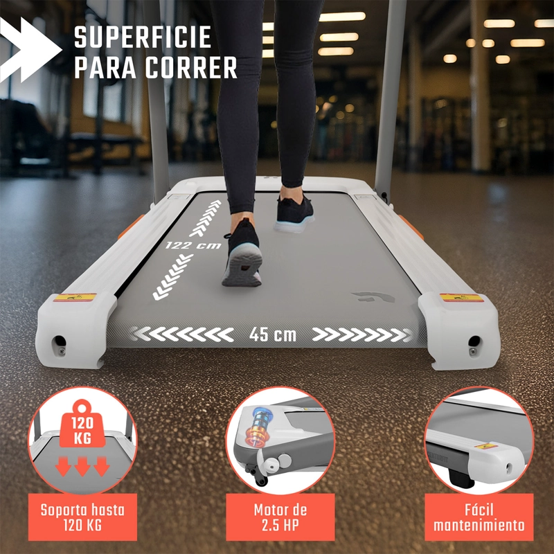 TROTADORA ELECTRICA CENTURFIT 15KM/H PLEGABLE  PRO PULSO BIOMETRICO - 6