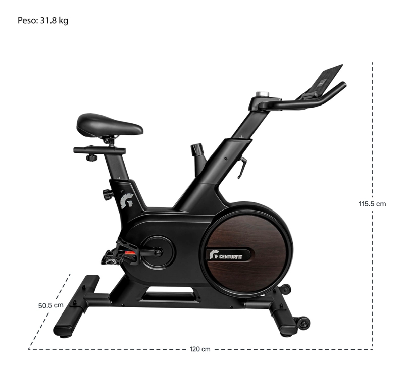 Bicicleta Spinning Magnetica Centurfit 6kg Silenciosa Estatica Disco De Resistencia Color Negro - 8