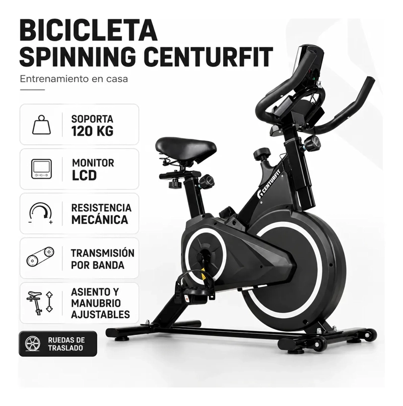 Bicicleta Spinning Centurfit 4kg Banda Silenciosa Ajustable - 3