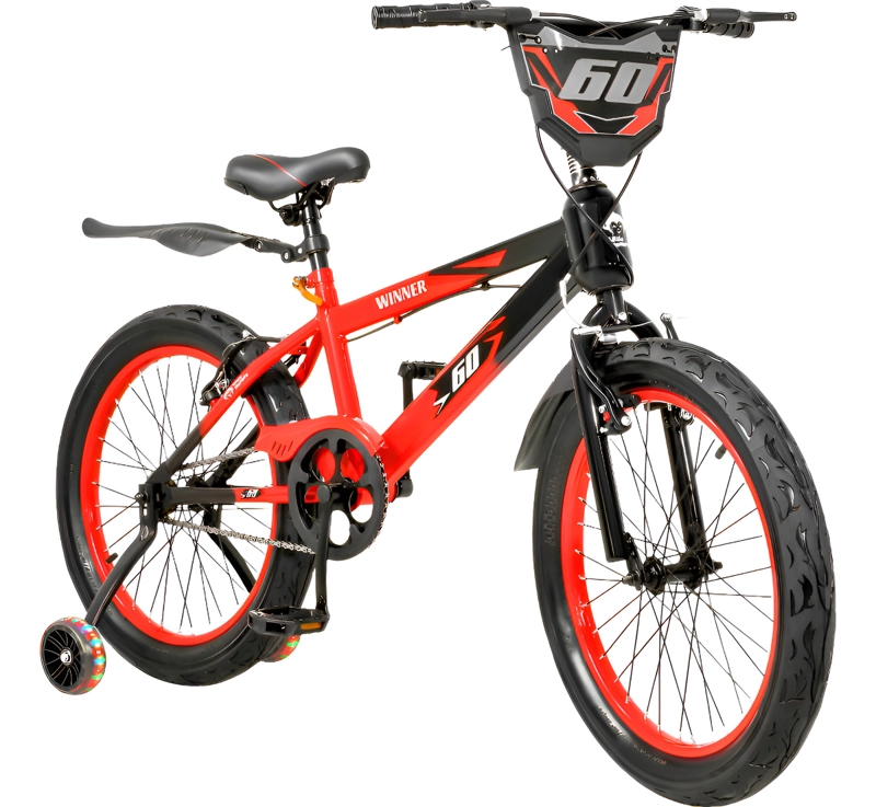 BICICLETA LITTLE MONKEY NIÑOS INFANTIL ARO 20 BICI COLOR ROJO LUCES LED - 1