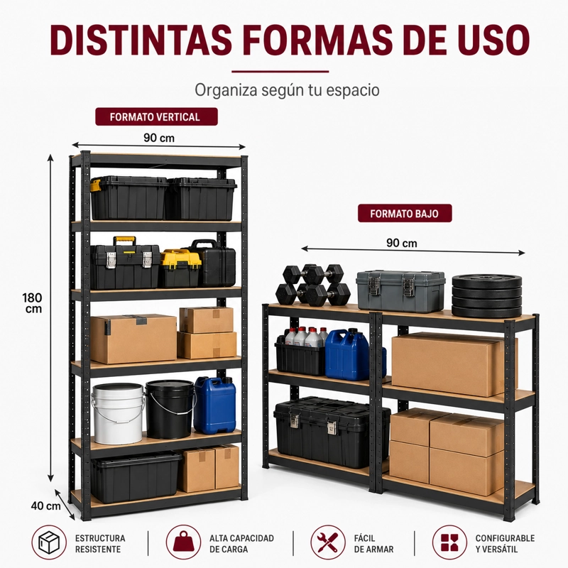 RACK 5 NIVELES MADERA NEGRO - 3