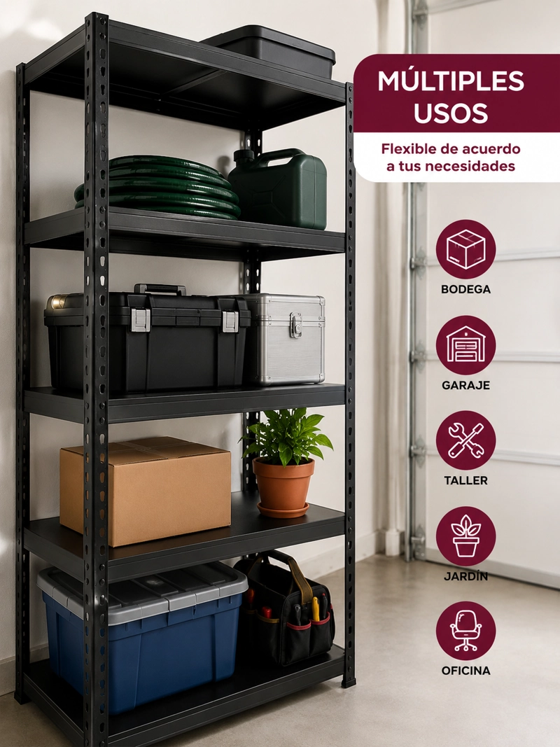 RACK 5 NIVELES MADERA NEGRO - 4