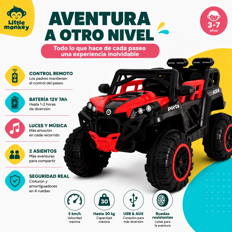 BUGGY MONTABLE COFRE COLOR ROJO METALICO - 2