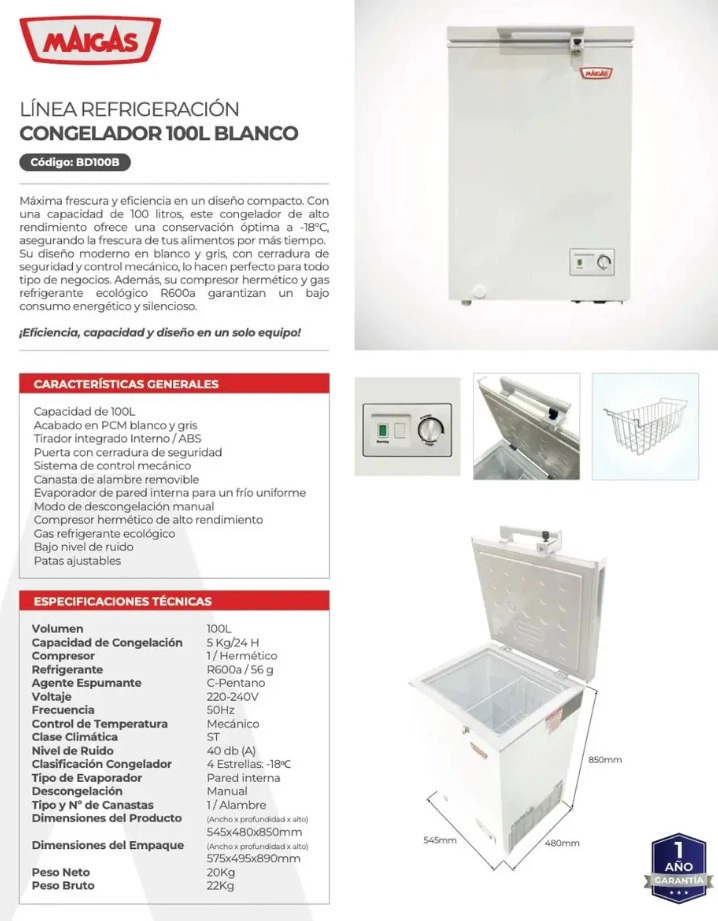 CONSERVADORA DUAL T/D 100 L BD100 MAIGAS - 4