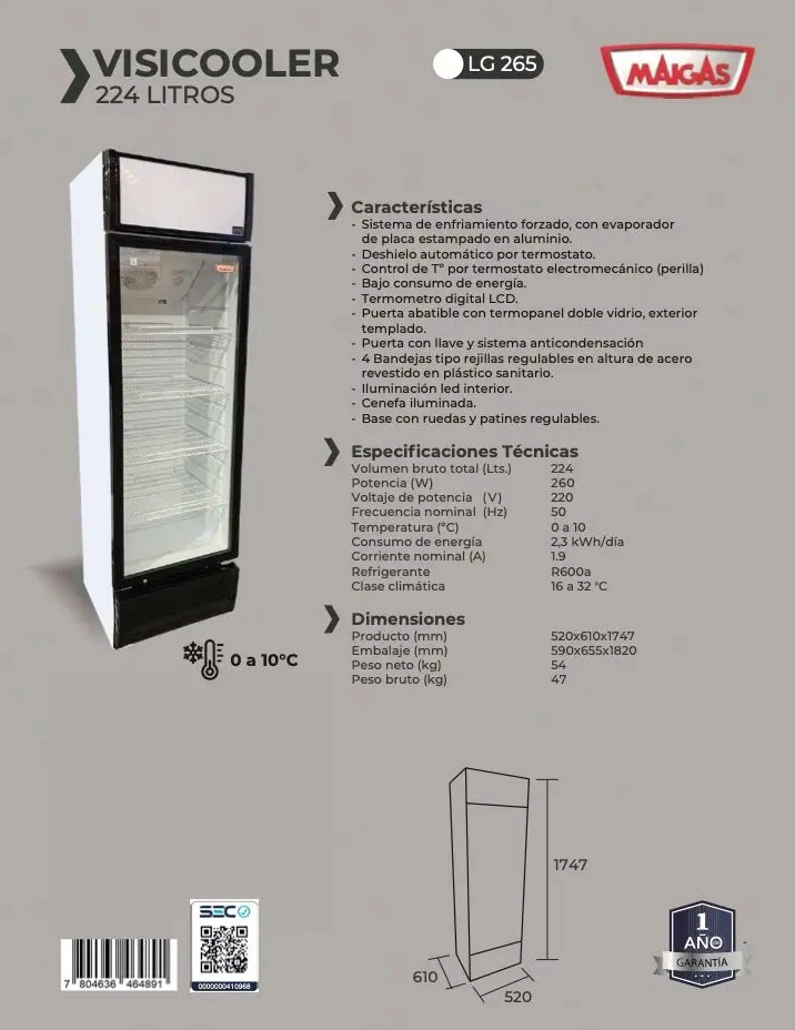 VISICOOLER 224 LTS FRIO ESTATICO MAIGAS COLOR BLANCO - 4