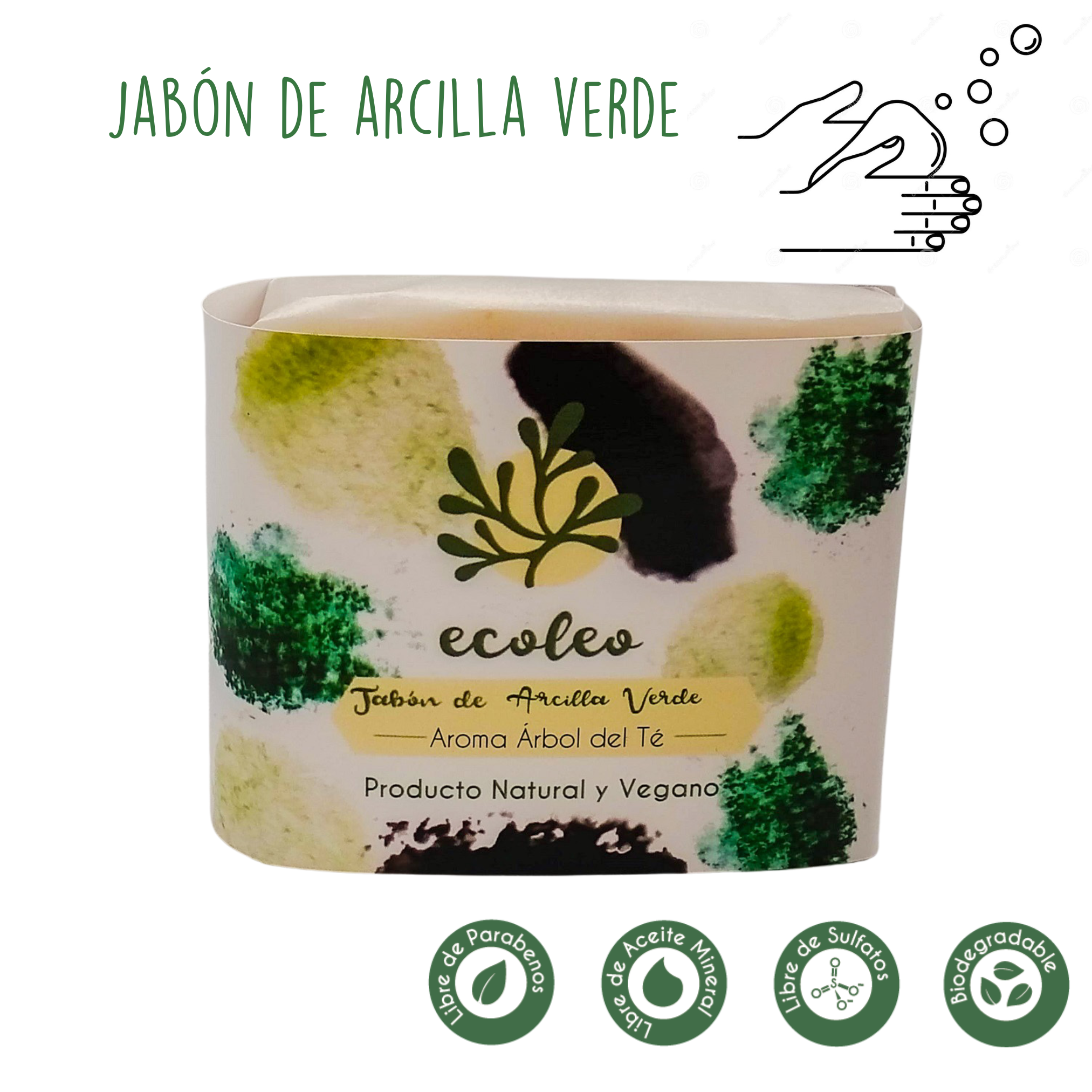 JABÓN CUERPO ECÓLEO ARCILLA VERDE ÁRBOL DEL TÉ 100 GR - 1