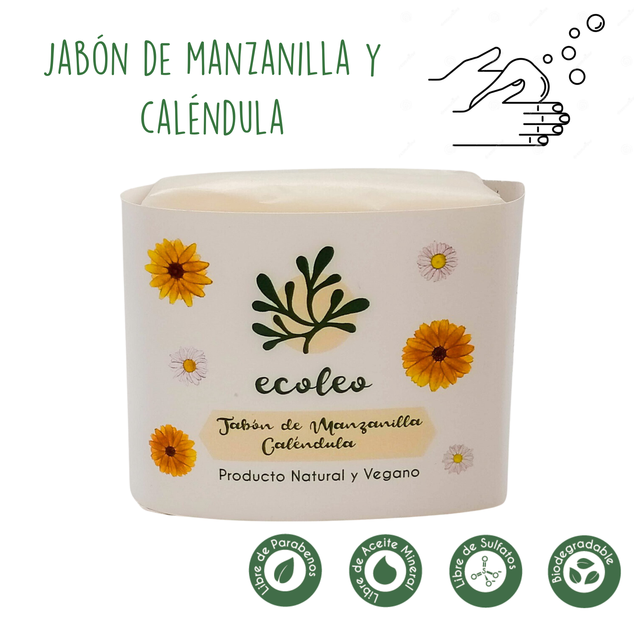 JABÓN CUERPO ECÓLEO MANZANILLA Y CALÉNDULA LAVANDA 100 GR - 1
