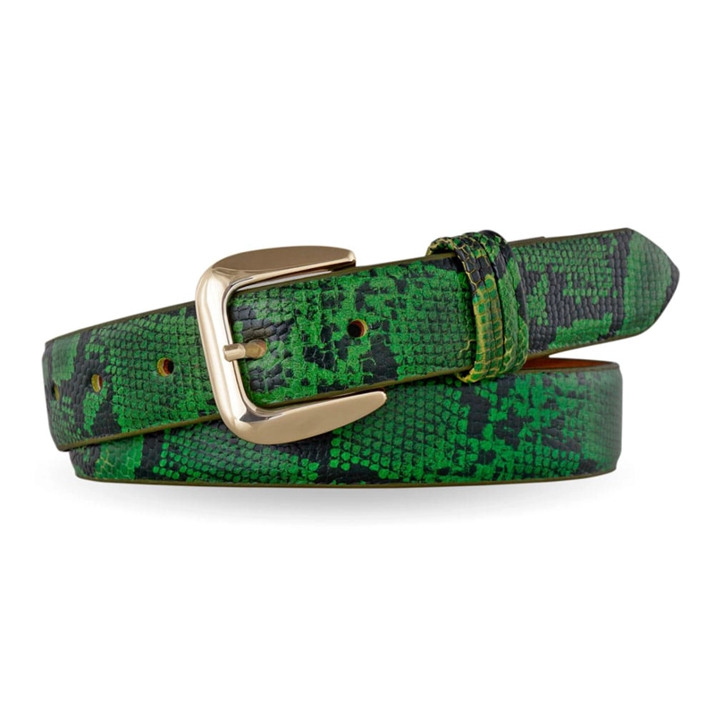 CINTURON DE CUERO MUJER MOD. NICOLETTA VERDE MIURA - 1