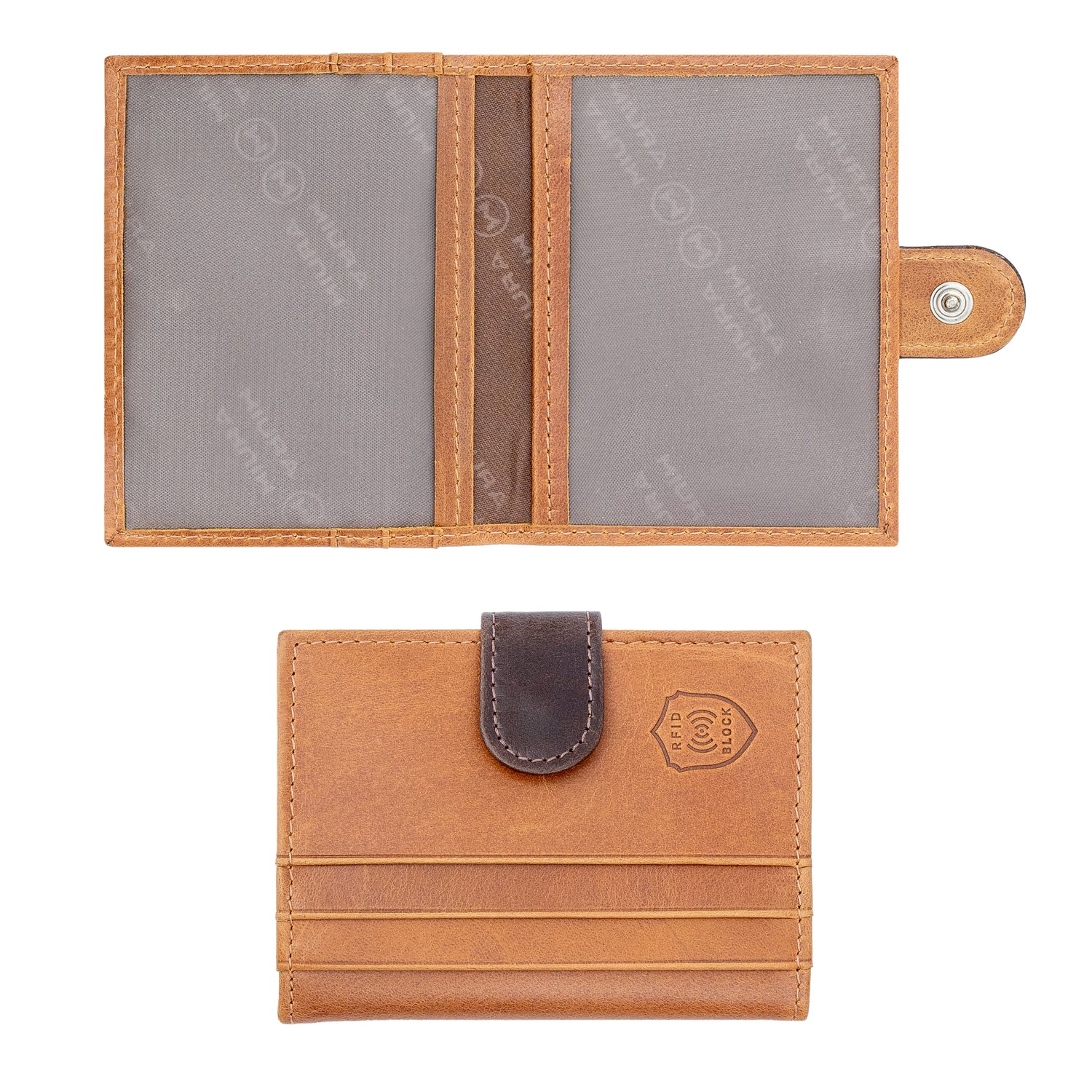 BILLETERA DE CUERO NATURAL MOD. LUIGI MIURA CON PROTECCIÓN RFID - 5