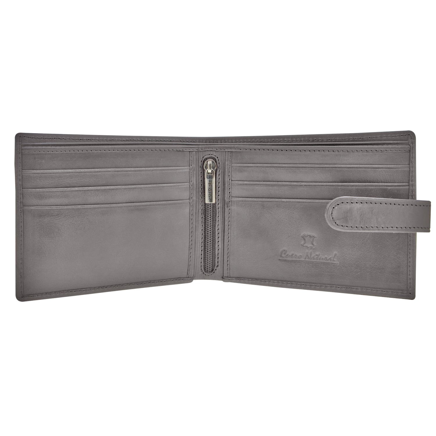 BILLETERA DE CUERO NATURAL MOD. DONATO MIURA CON PROTECCIÓN RFID - 3