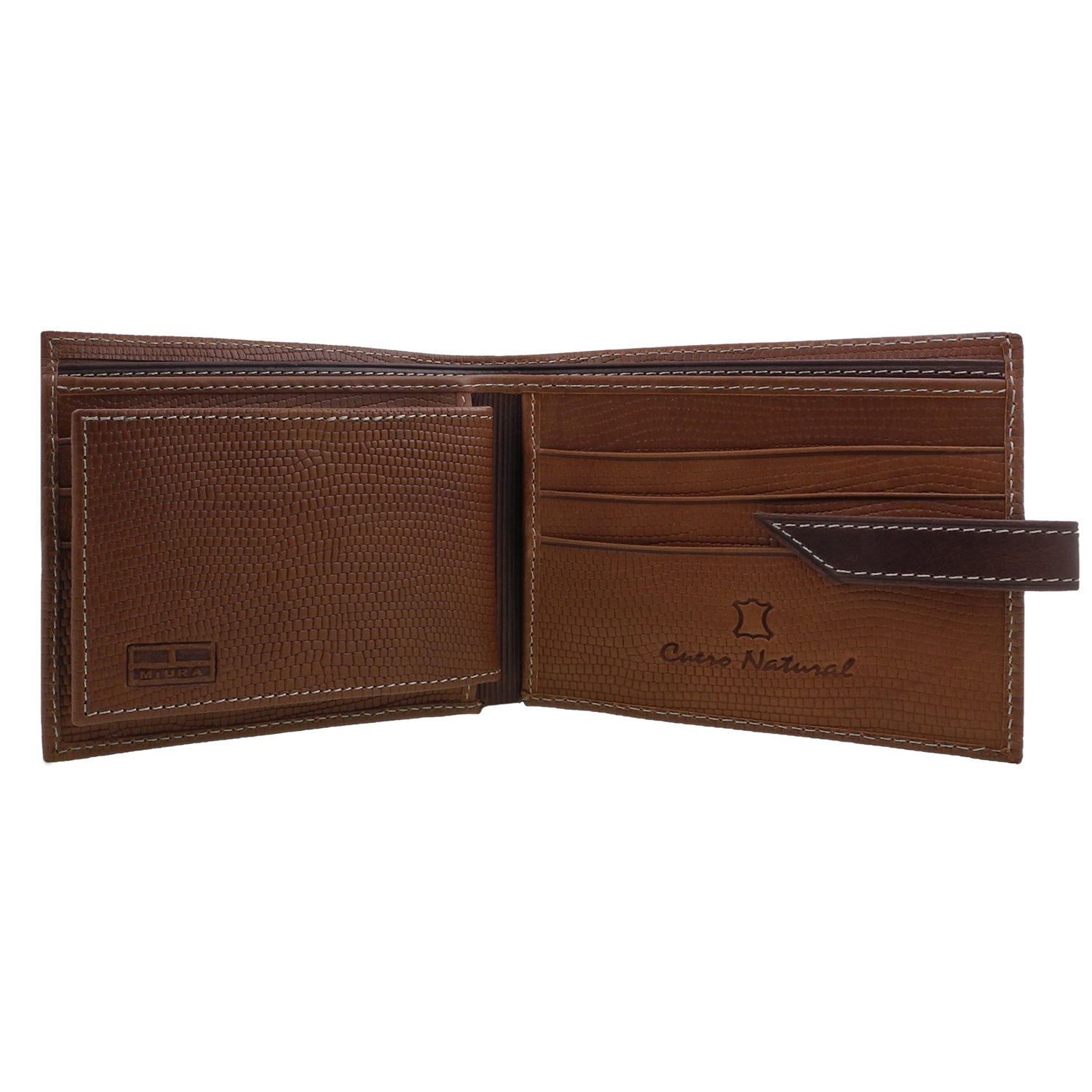 BILLETERA DE CUERO NATURAL MOD. CLEUS MIURA CON PROTECCIÓN RFID - 2
