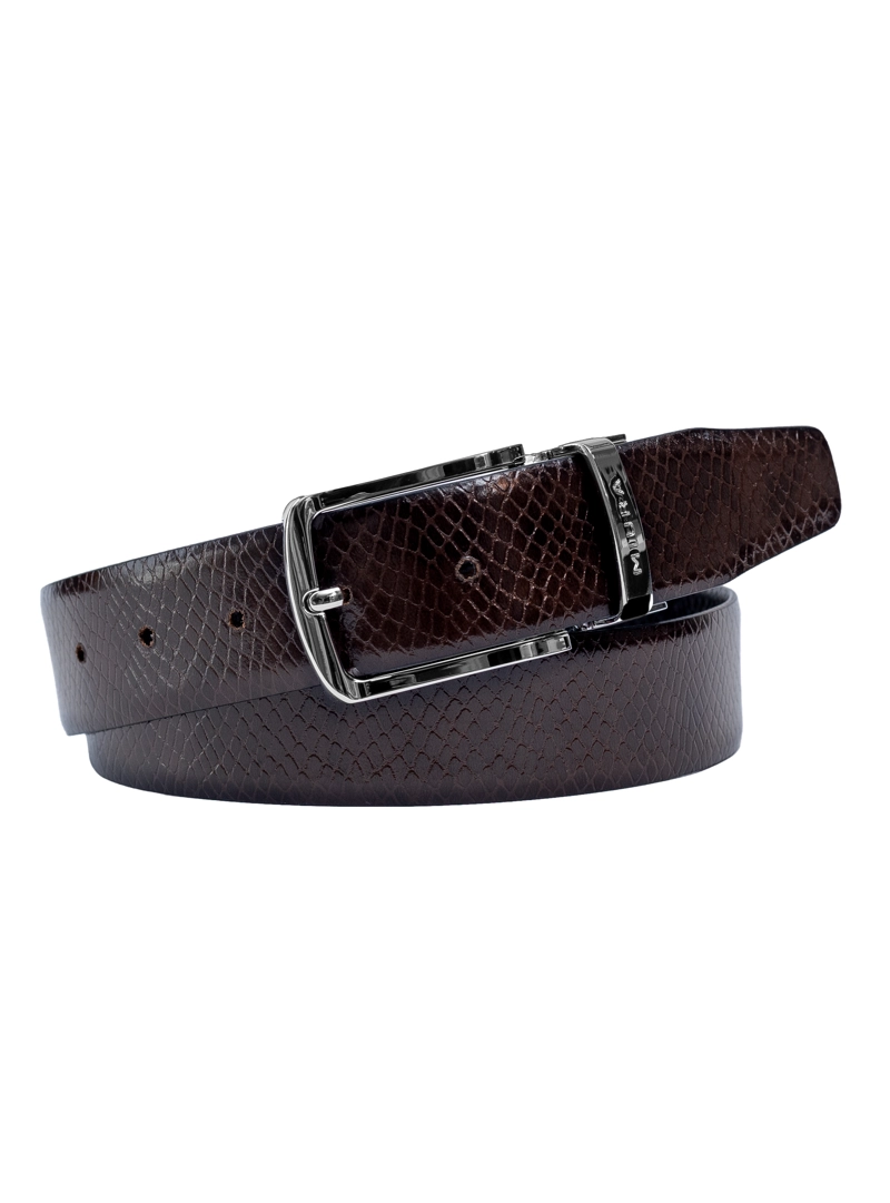 CINTURON DE CUERO HOMBRE MODELO AJAX REVERSIBLE MIURA - 1