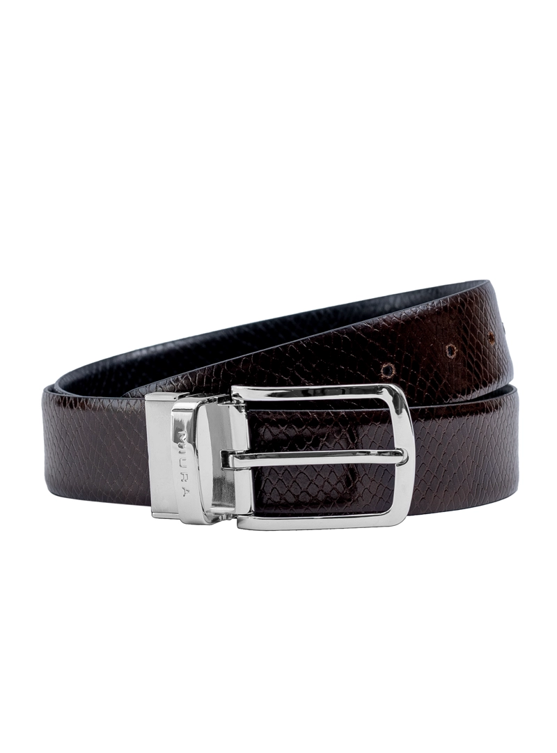 CINTURON DE CUERO HOMBRE MODELO AJAX REVERSIBLE MIURA - 4