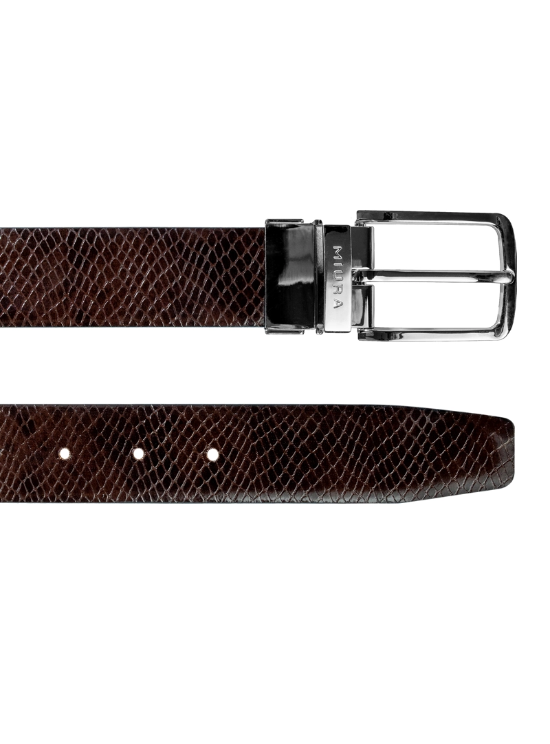 CINTURON DE CUERO HOMBRE MODELO AJAX REVERSIBLE MIURA - 8
