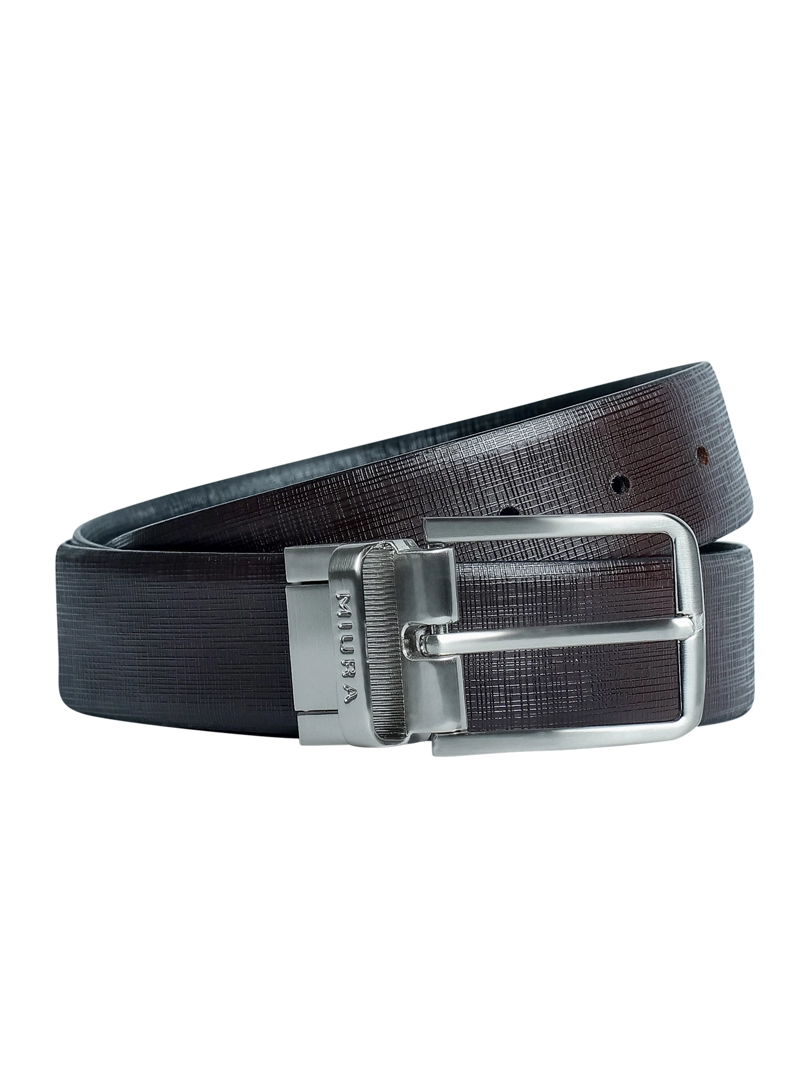 CINTURON DE CUERO HOMBRE MODELO IVO REVERSIBLE MIURA - 1