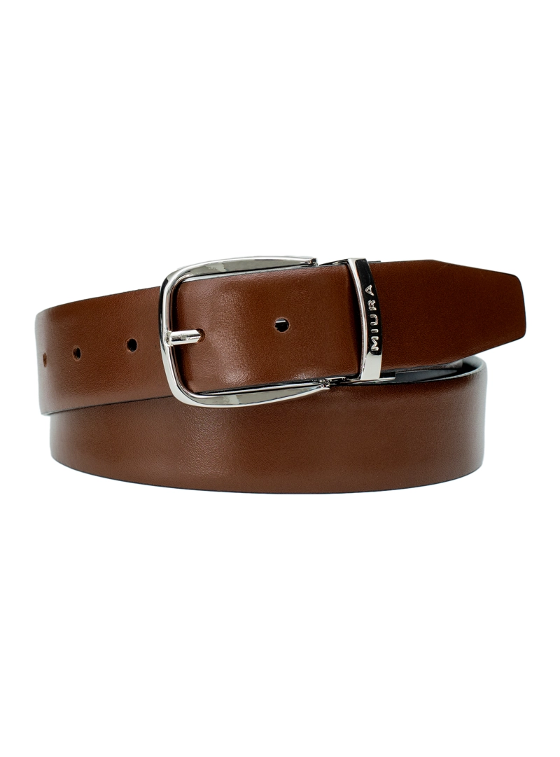 CINTURON DE CUERO HOMBRE MODELO ESTEFANO REVERSIBLE MIURA - 1