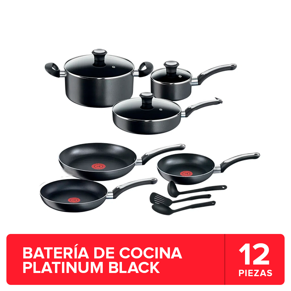 BATERIA DE COCINA ANTIADHERENTE PLATINUM NEGRO 12 PCS - 2