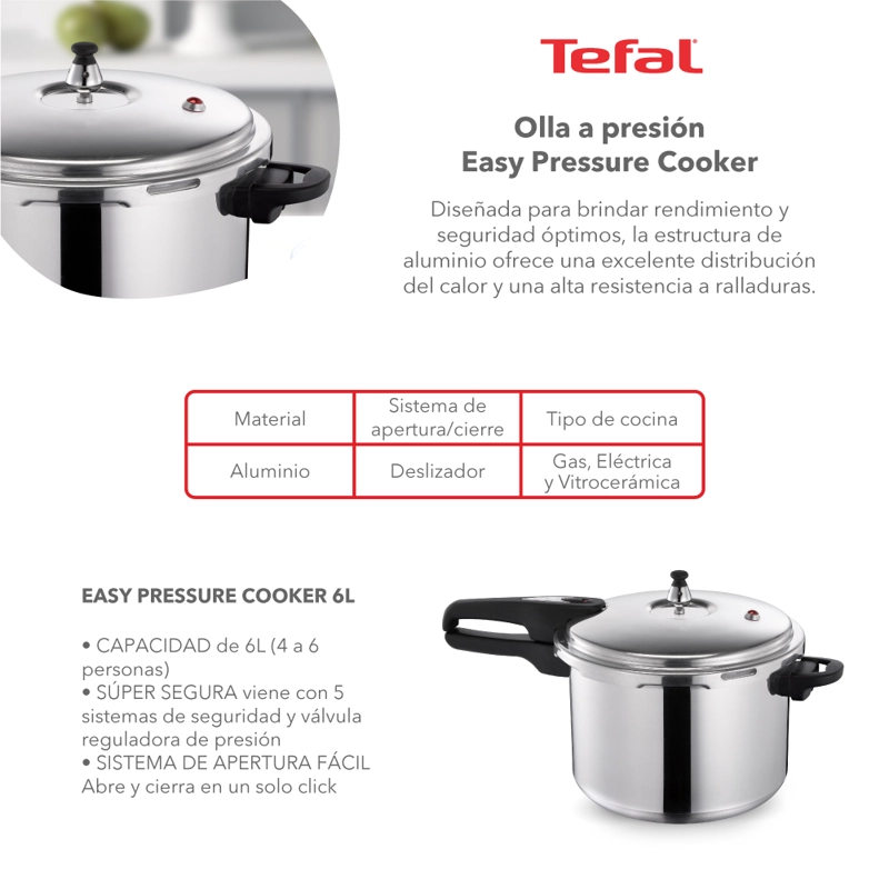 OLLA A PRESION 6 L TEFAL - 5