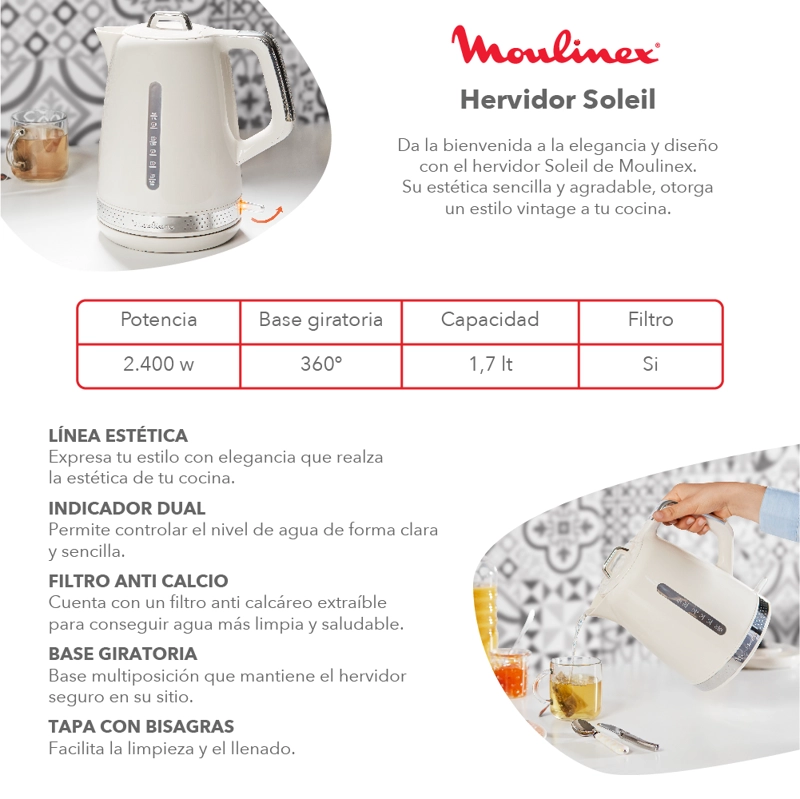 HERVIDOR SOLEIL 1,7L MOULINEX - 3