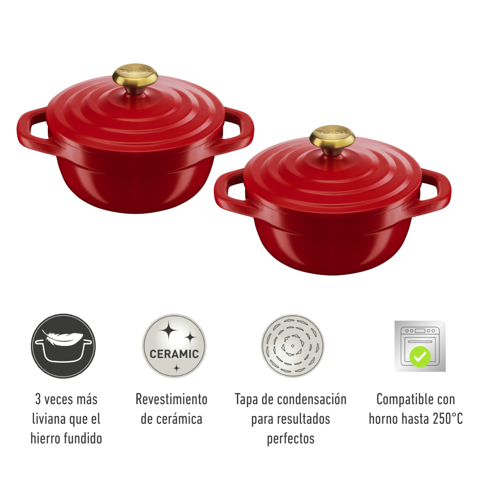 SET 2 MINI-COCOTTE 11CM ROJA - 6