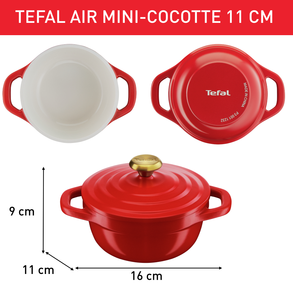 SET 2 MINI-COCOTTE 11CM ROJA - 7
